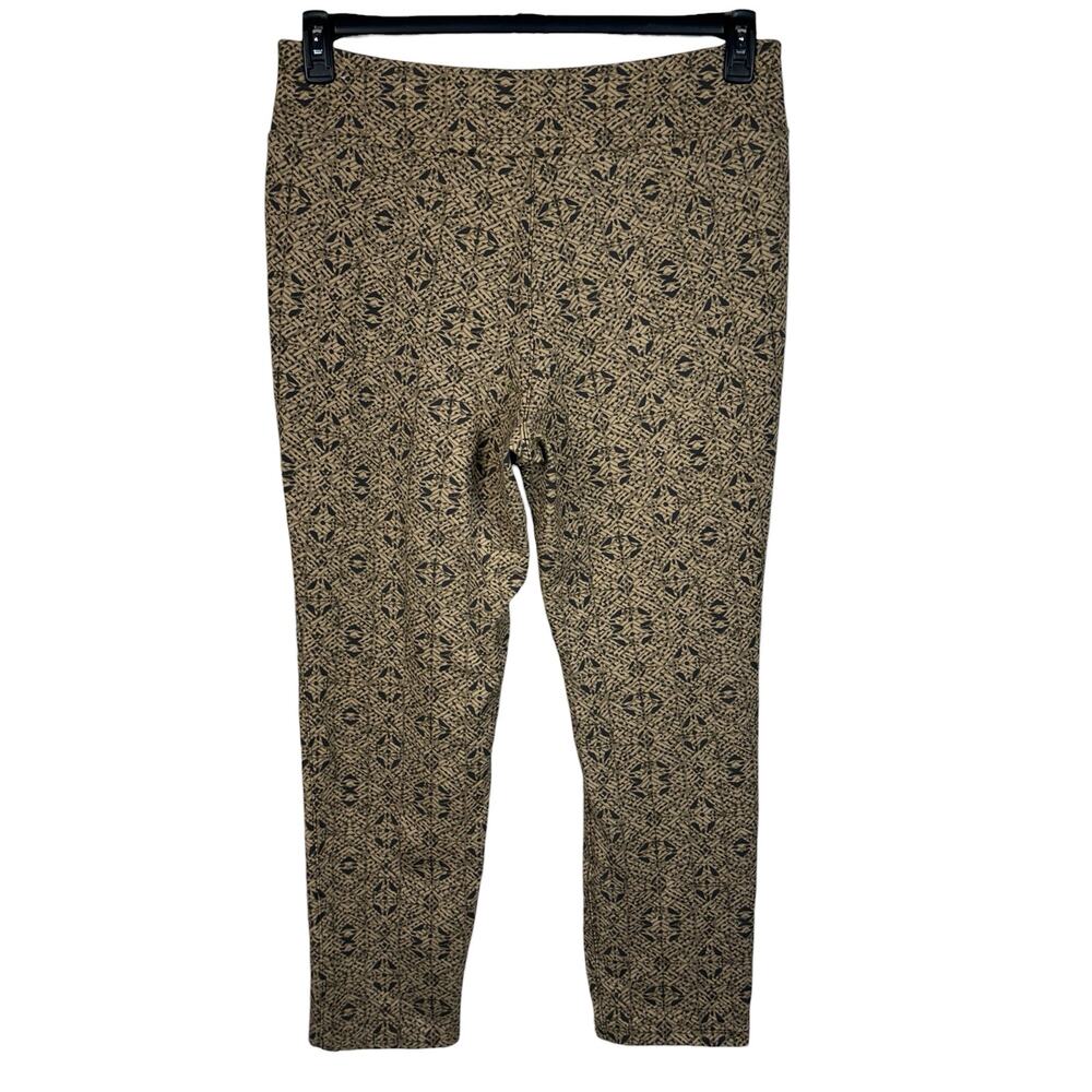 Soft Surroundings Large Ponte Pants Pull-On Stretch Tapered Geometric High-Rise - Picture 3 of 7